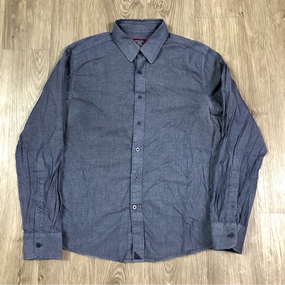 UNTUCKit Other - Untuckit Shirt Mens Medium Blue Slim Fit Long Sleeve Cotton Chambray M